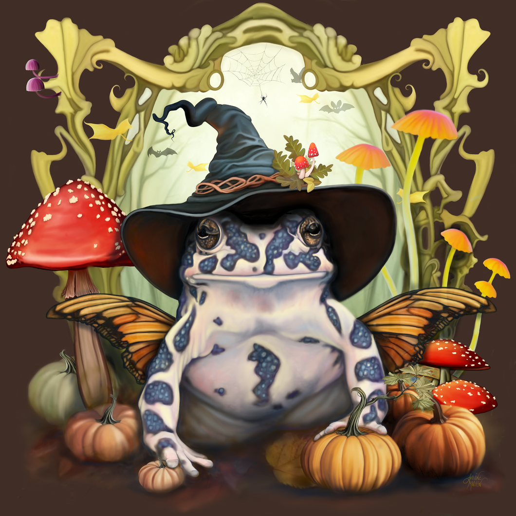 Frog Witch Giclee Canvas Print