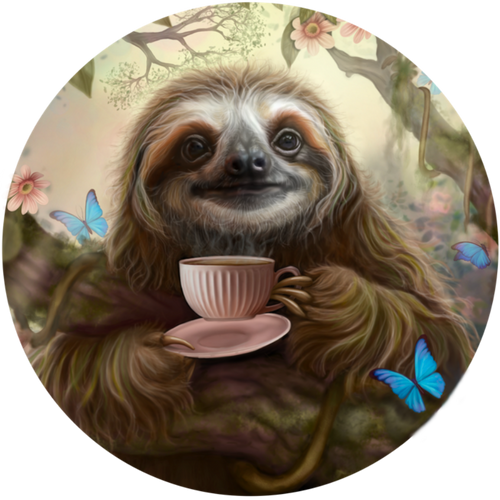 Coffee Sloth Pin/Magnet
