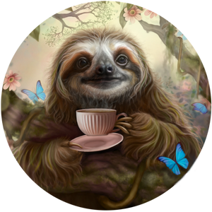 Coffee Sloth Pin/Magnet