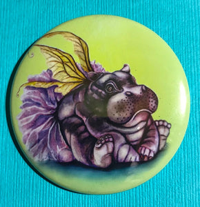 Hippo Fairy Pin/Magnet - The Butterfrog