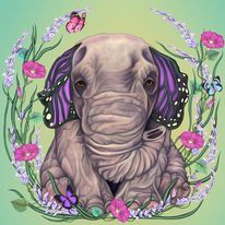 Butterphant Lavender Giclee Canvas Prints - The Butterfrog