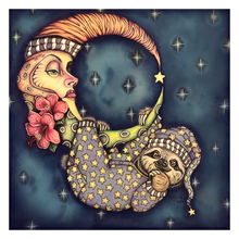 Sloth Moon Giclee Canvas Prints - The Butterfrog