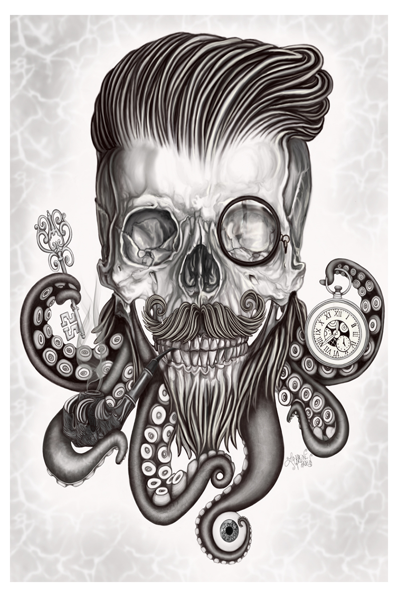 Octoskull Giclee Canvas Prints - The Butterfrog