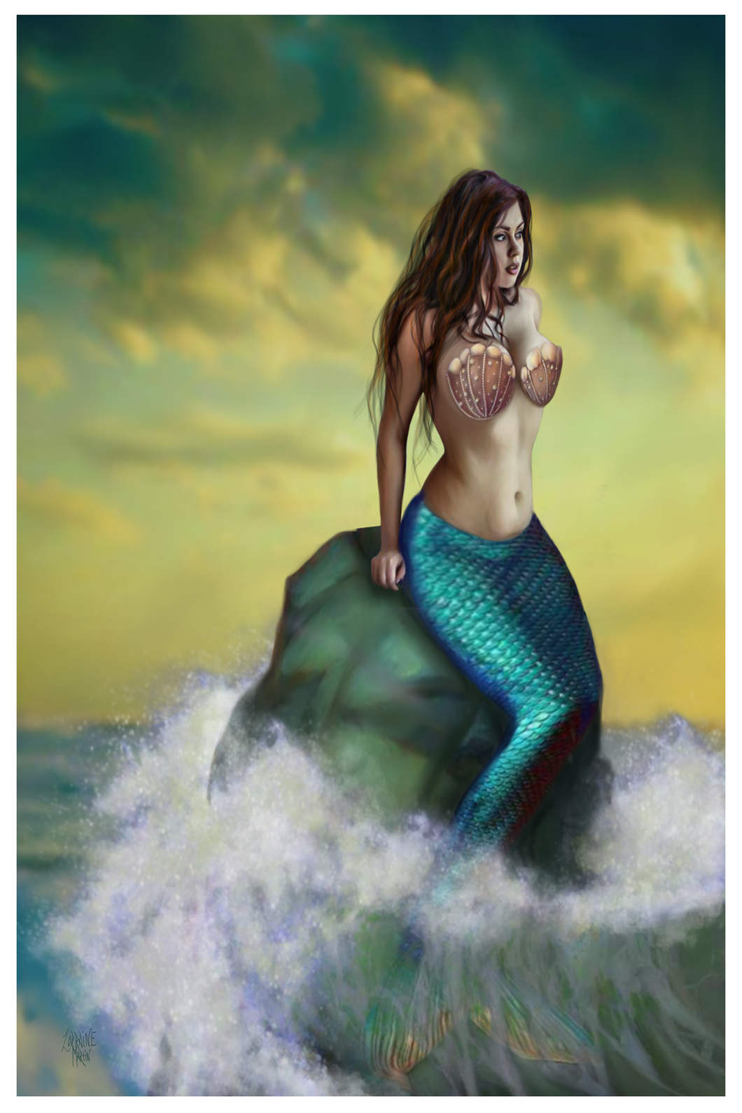 Sam Mermaid Giclee Canvas Prints - The Butterfrog