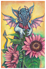 Sunflower Dragon Giclee Canvas Prints - The Butterfrog