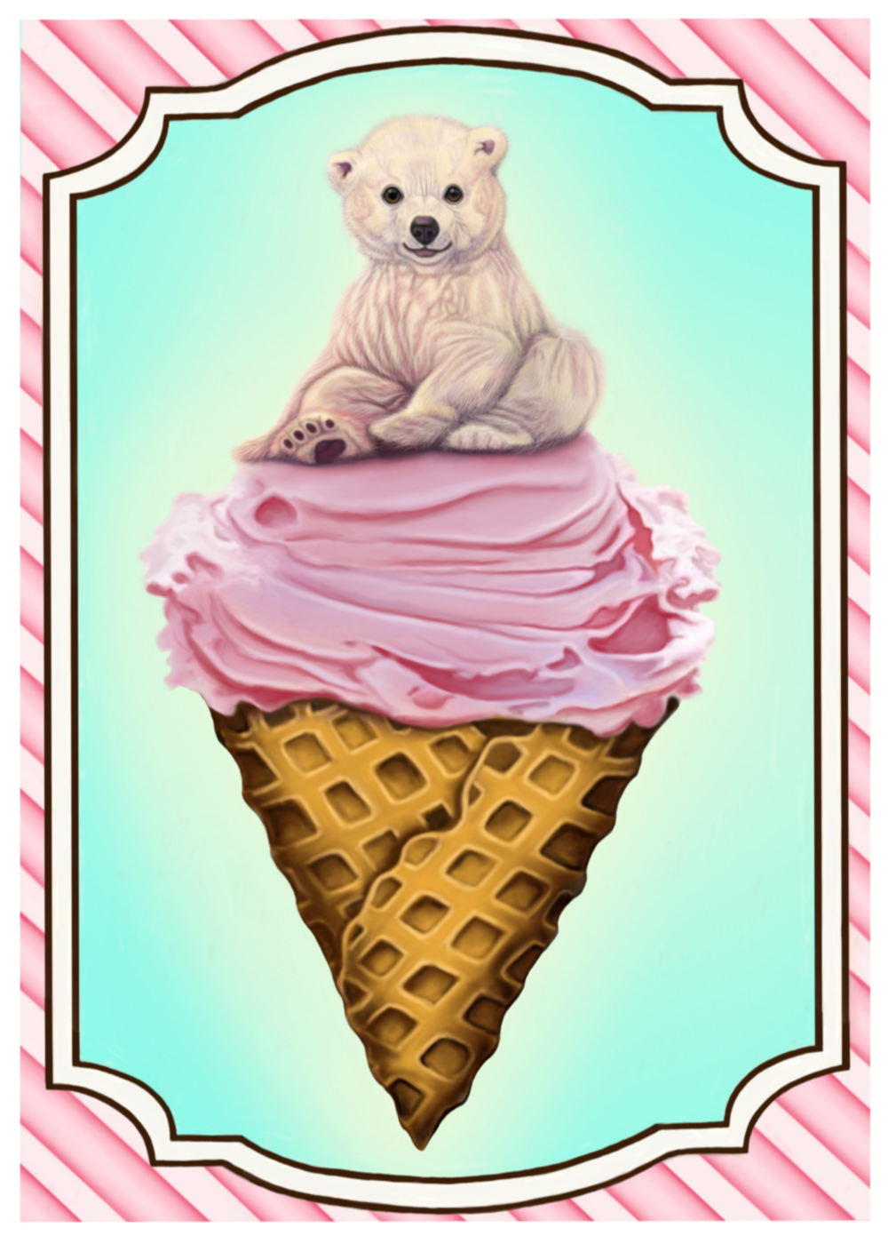 Polar Bear Ice Cream Luster Prints