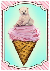 Polar Bear Ice Cream Luster Prints - The Butterfrog