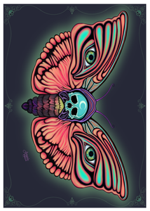 Psychedelic Moth Luster Prints - The Butterfrog