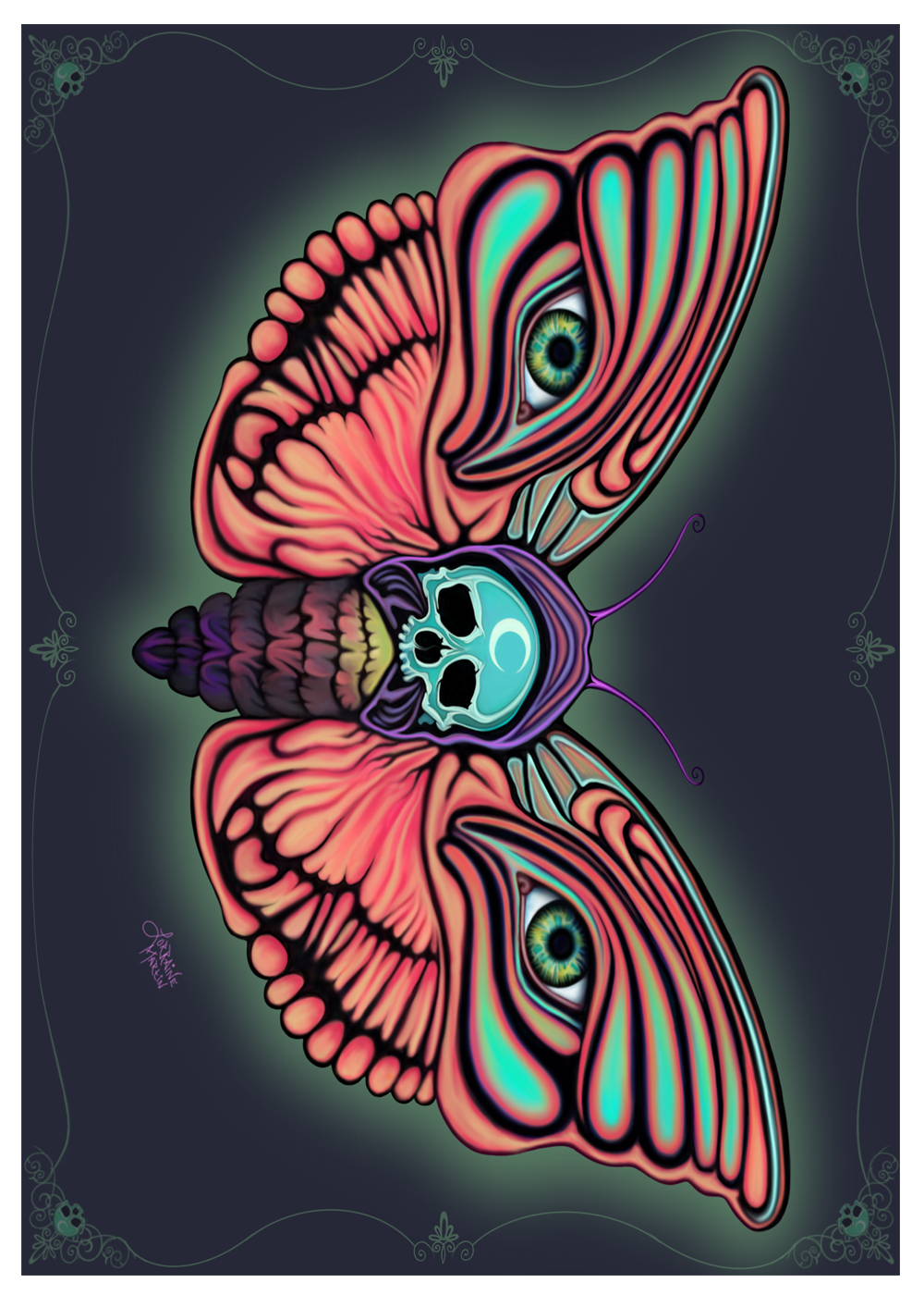 Psychedelic Moth Luster Prints - The Butterfrog