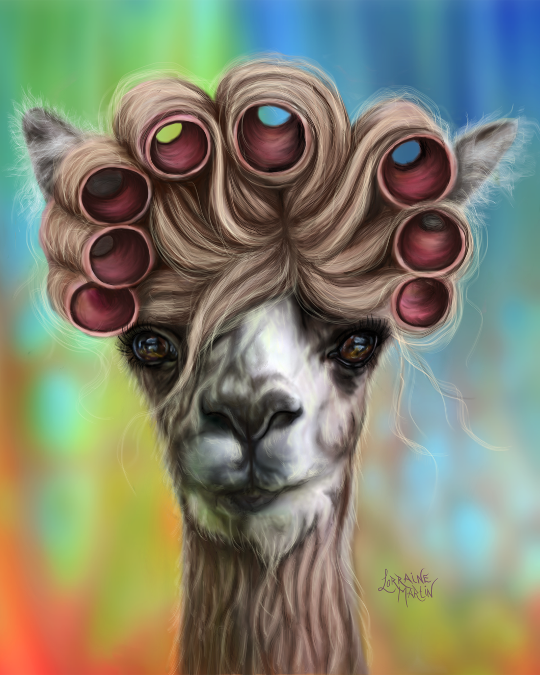 Dolly Llama Giclee Canvas Prints - The Butterfrog