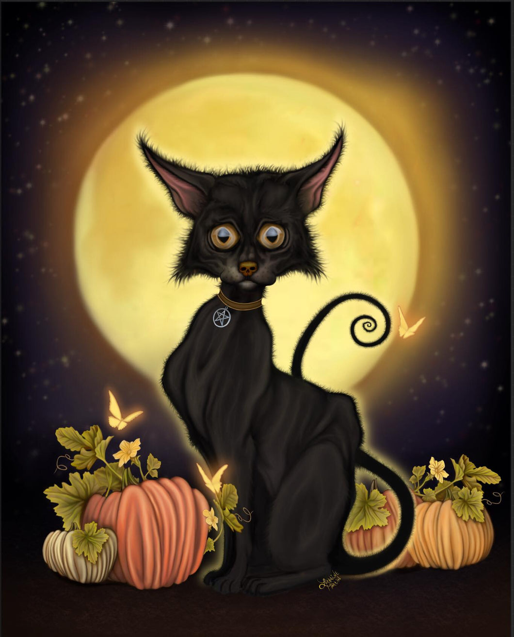 Fall Festival Kitty Giclee Canvas Prints - The Butterfrog
