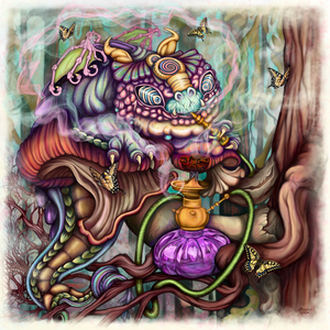 Hookah Dragon Luster Print