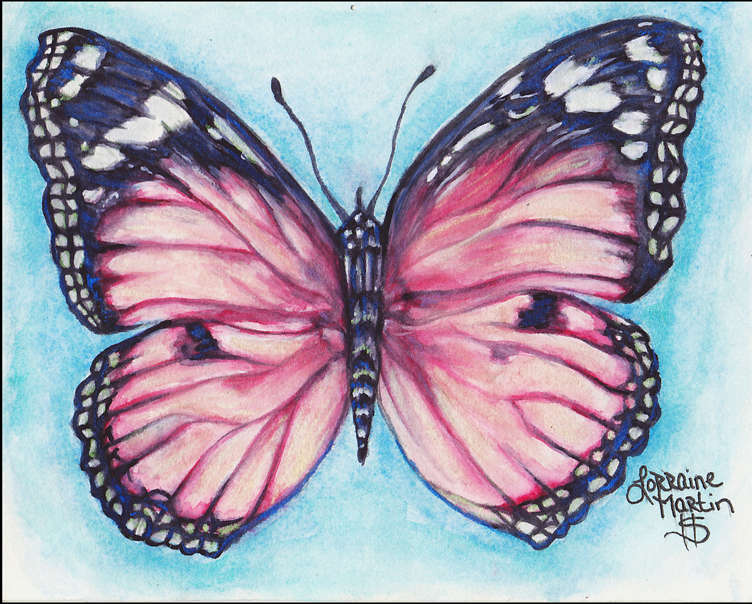 Pink Butterfly Luster Print - The Butterfrog