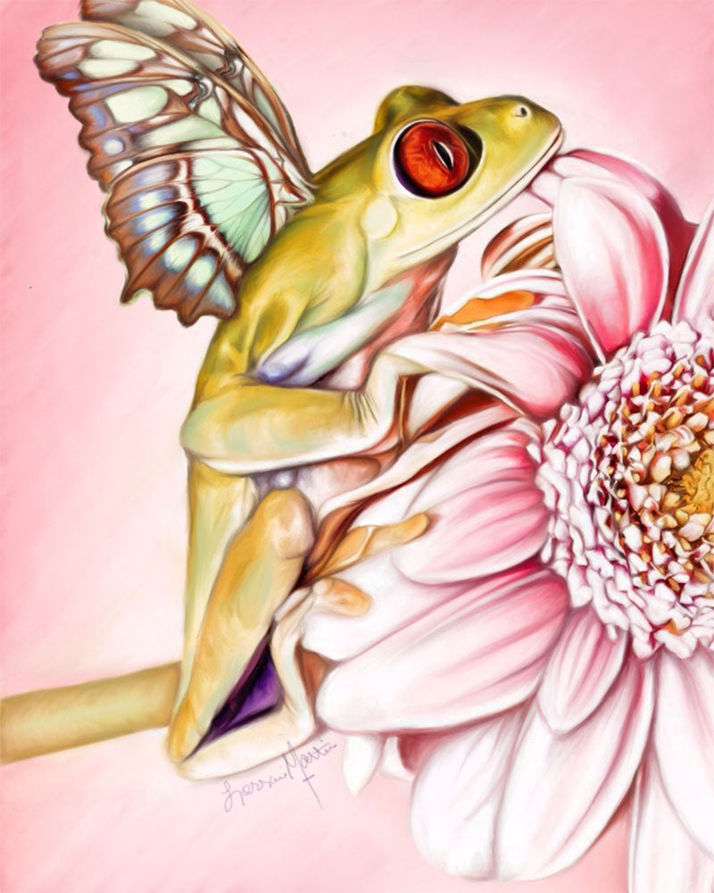 Pink Butterfrog Giclee Canvas Prints - The Butterfrog