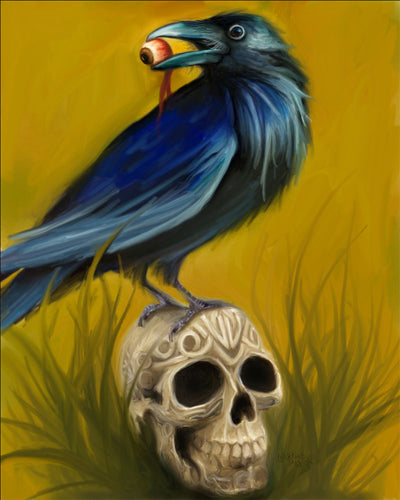 Raging Raven Giclee Canvas Prints - The Butterfrog