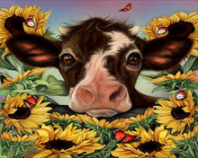 Sunflower Cow Giclee Canvas Print - The Butterfrog