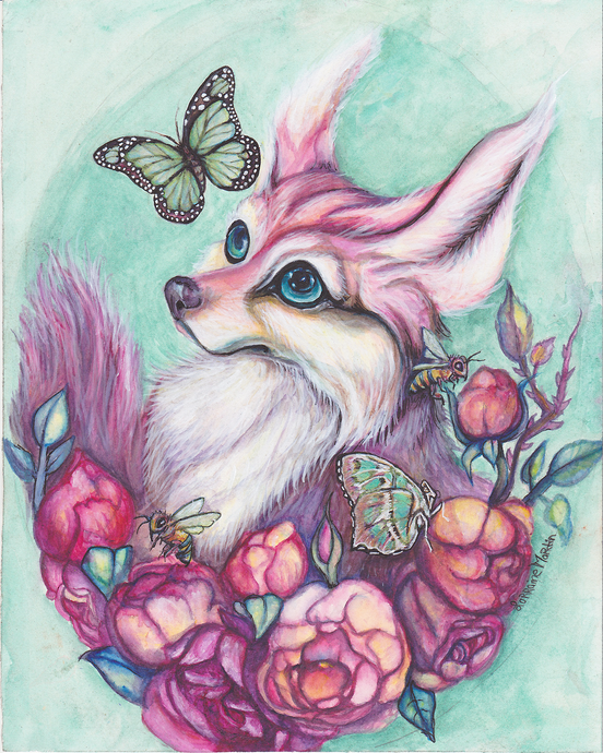 Petals the Fox Luster Print - The Butterfrog